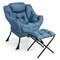 Lazy Sofa Chair Accent Leisure Armchair With Folding Footrest And Storage Pocket